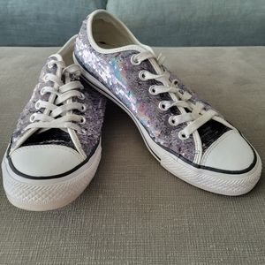 Holographic sequin converse - women's size 7.5
